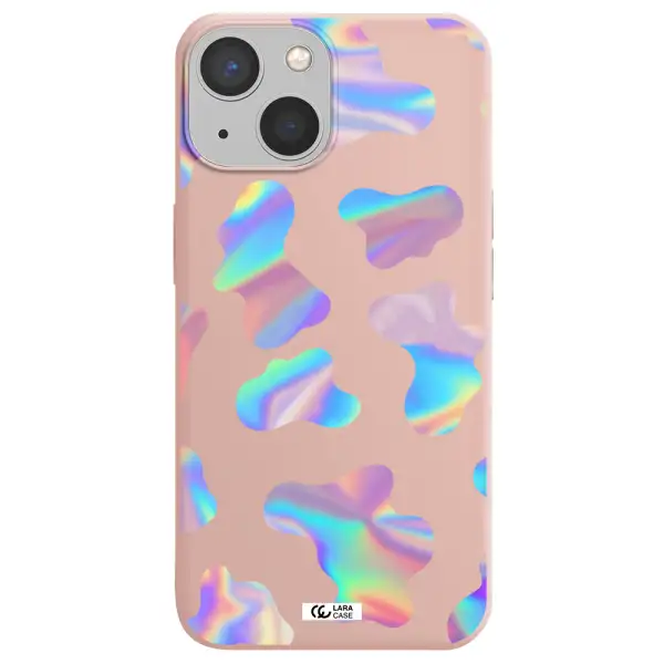 Colorful Spots Apple iPhone 13 Silicone pastel pink Case