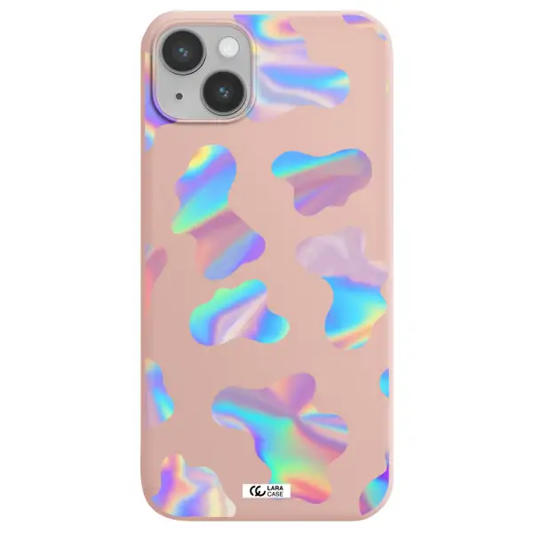 Colorful Spots Apple iPhone 14 plus Silicone pastel pink Case