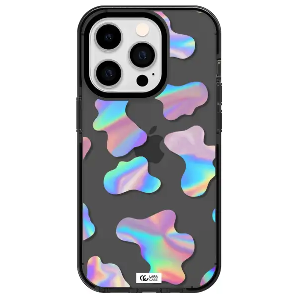 Colorful Spots Apple iPhone 14 pro impact Smoke Black Case