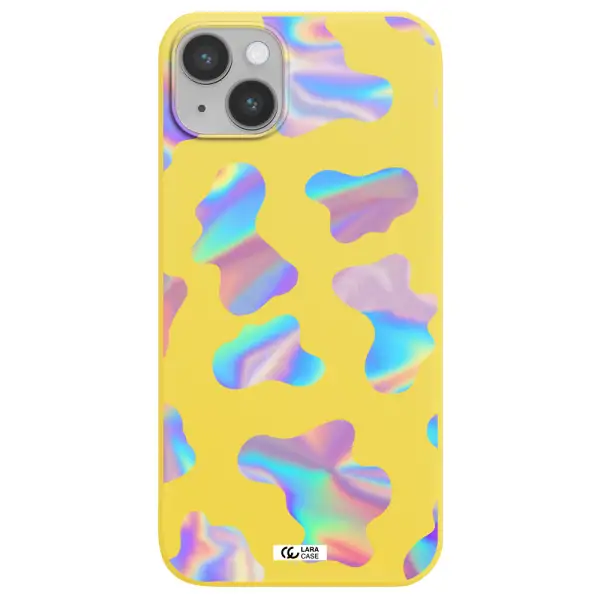 Colorful Spots Apple iPhone 14 Silicone canary yellow Case