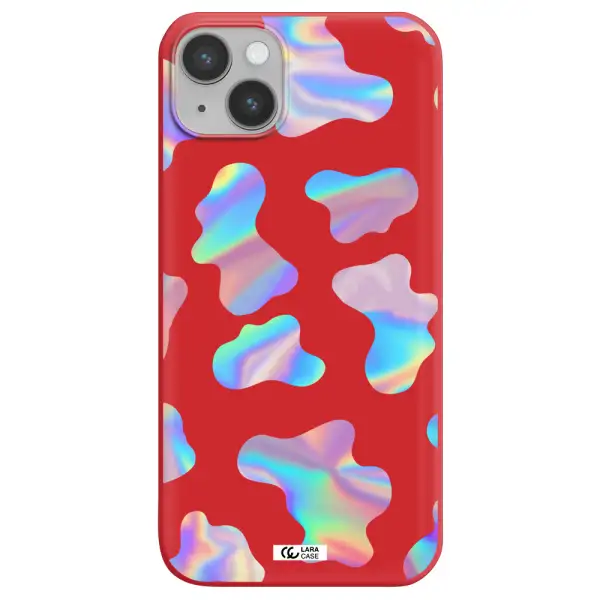 Colorful Spots Apple iPhone 14 Silicone Imperial Red Case