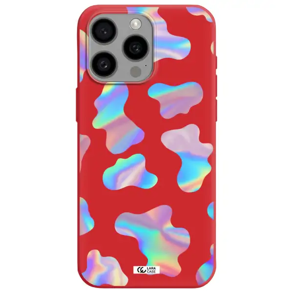 Colorful Spots Apple Iphone 15 Pro Max Silicone Imperial Red Case