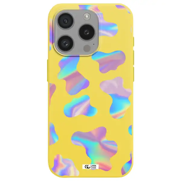 Colorful Spots Apple Iphone 15 Pro Silicone Canary Yellow Case