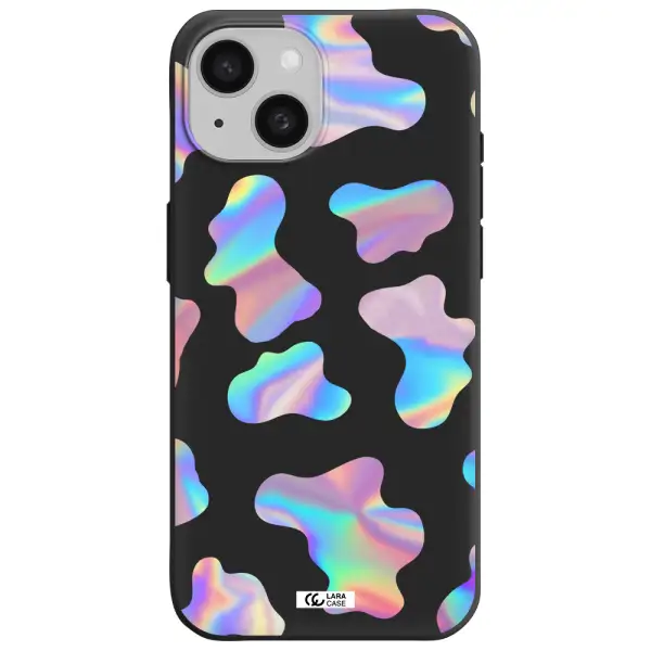 Colorful Spots Apple iPhone 15 Silicone black Case