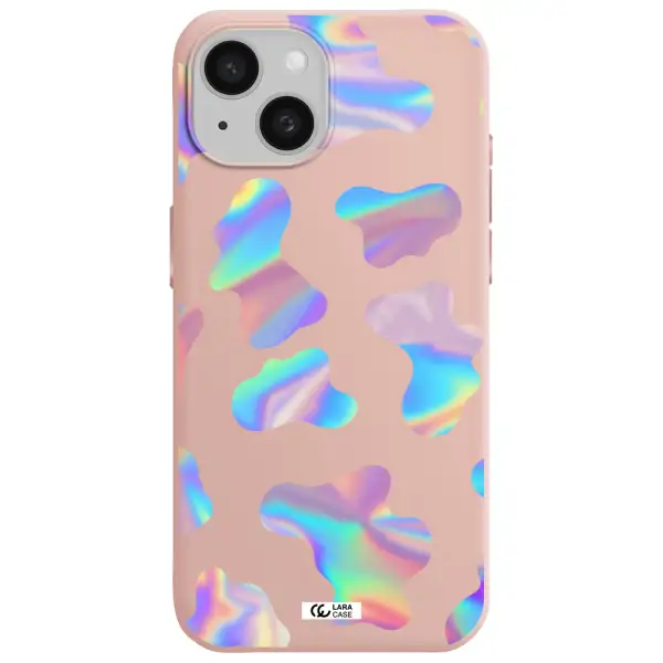 Colorful Spots Apple Iphone 15 Silicone Pastel Pink Case