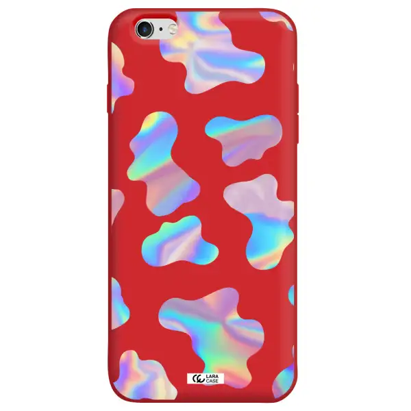 Colorful Spots Apple iPhone 6 s plus Silicone Imperial Red Case