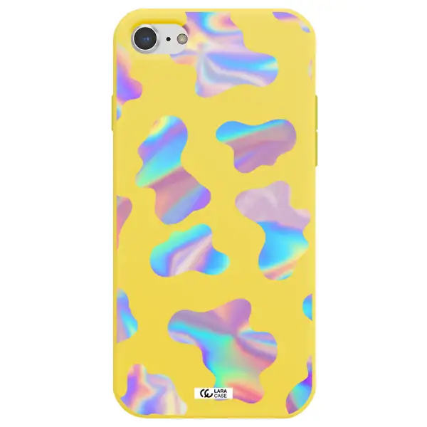 Colorful Spots Apple iPhone 7 Silicone canary yellow Case