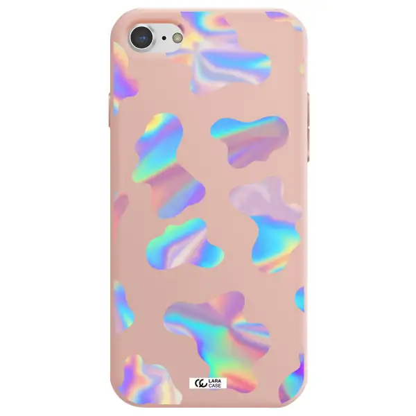 Colorful Spots Apple iPhone 7 Silicone pastel pink Case