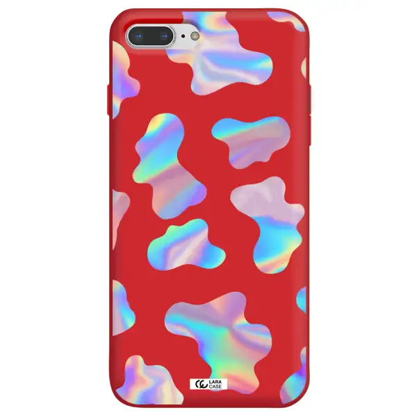 Colorful Spots Apple iPhone 8 plus Silicone Imperial Red Case