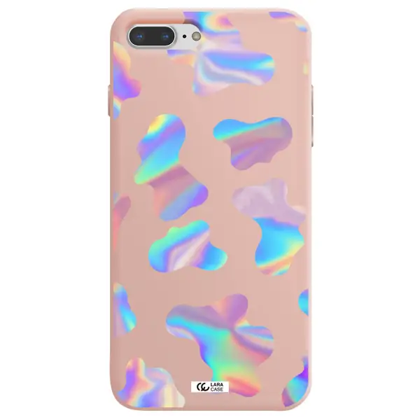 Colorful Spots Apple iPhone 8 plus Silicone pastel pink Case