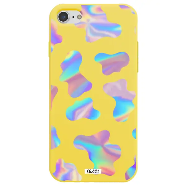 Colorful Spots Apple iPhone 8 Silicone canary yellow Case