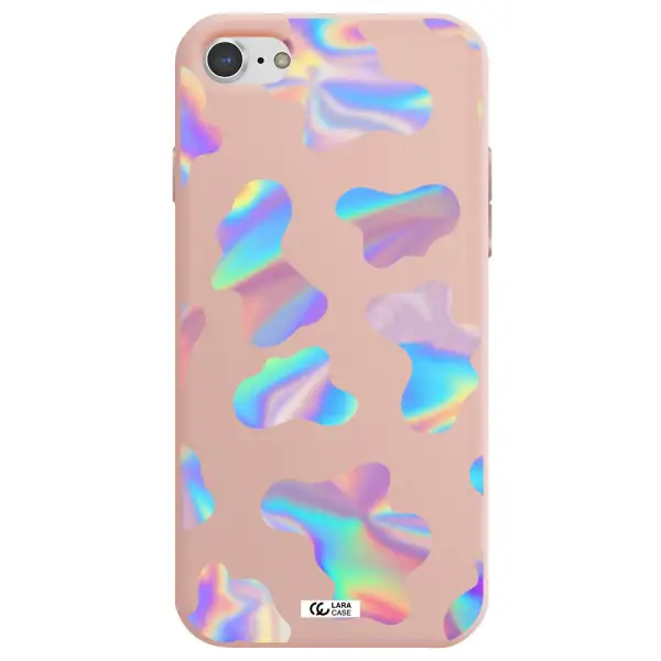 Colorful Spots Apple iPhone 8 Silicone pastel pink Case