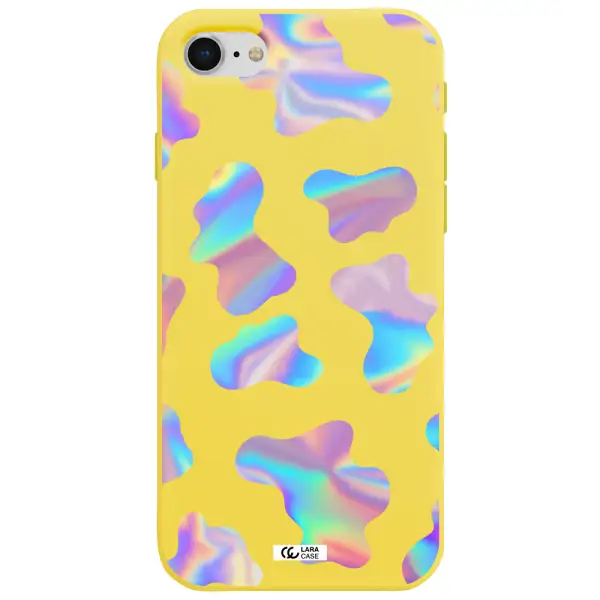 Colorful Spots Apple iPhone se 2020 Silicone canary yellow Case