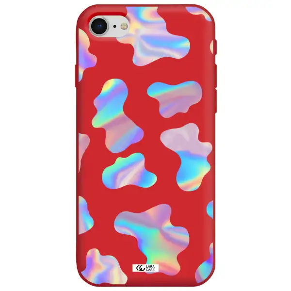 Colorful Spots Apple iPhone se 2020 Silicone Imperial Red Case