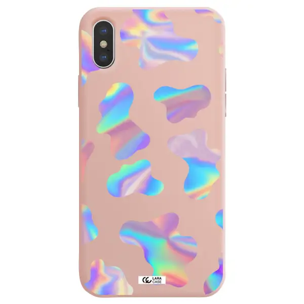 Colorful Spots Apple iPhone X Silicone pastel pink Case
