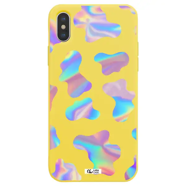 Colorful Spots Apple iPhone XS max Silicone canary yellow Case