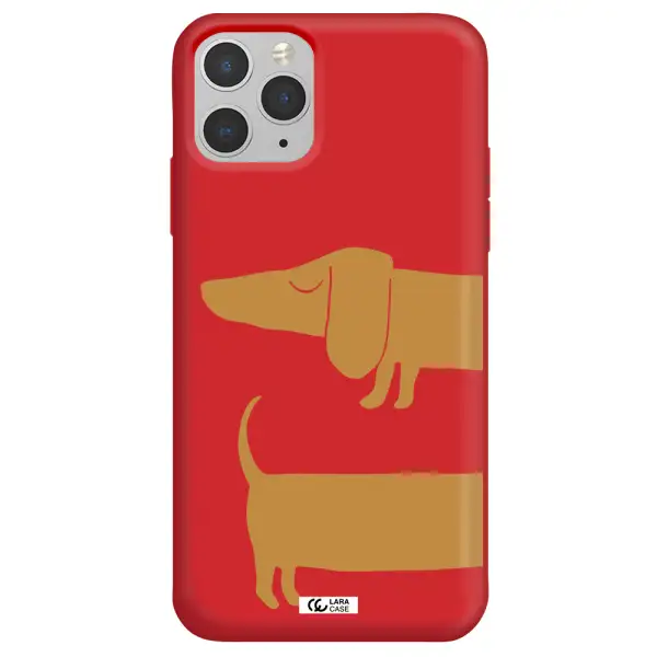Dachshund Apple iPhone 11 pro Silicone Imperial Red Case