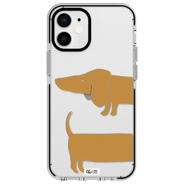 Dachshund Apple iPhone 12 mini impact black border Case