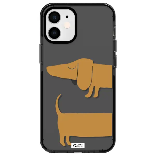Dachshund Apple iPhone 12 mini impact Smoke Black Case