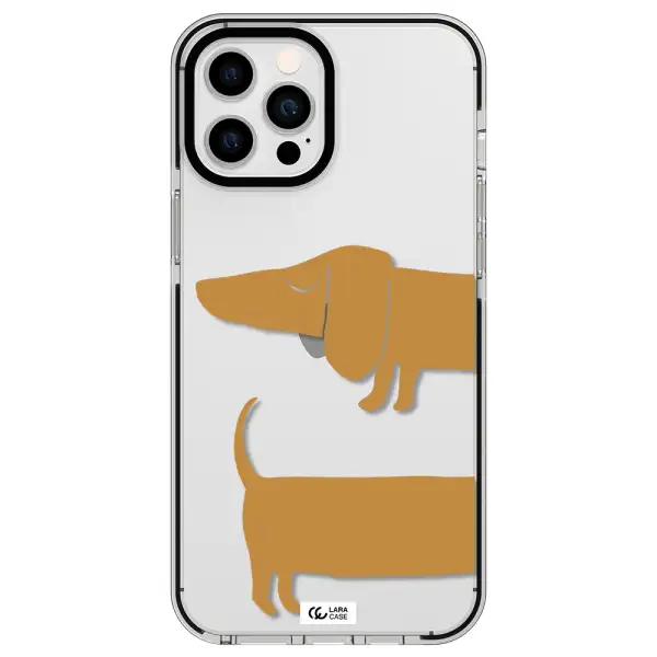 Dachshund Apple iPhone 12 pro max impact black border Case