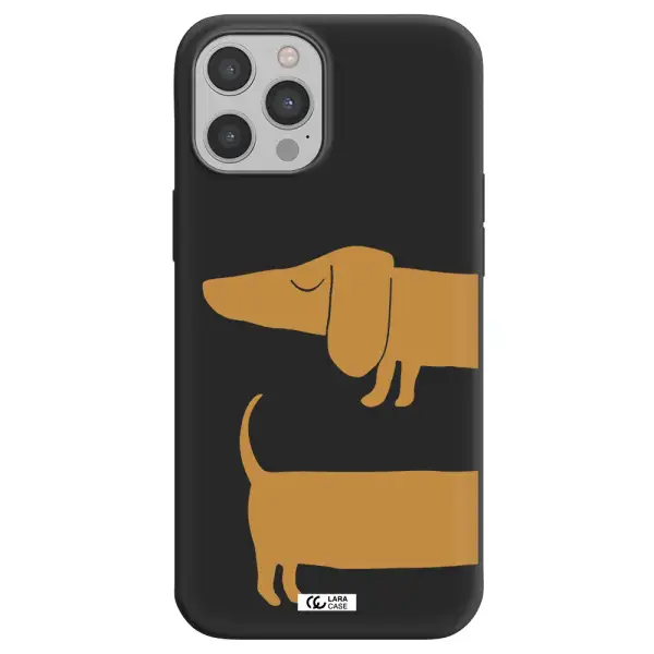 Dachshund Apple iPhone 12 pro max Silicone black Case
