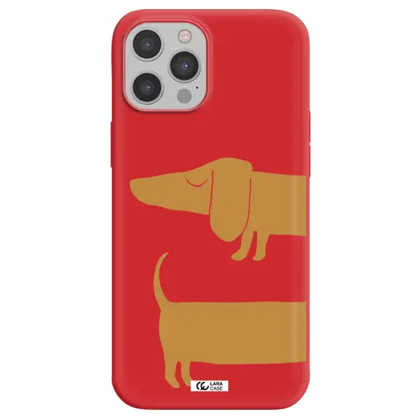 Dachshund Apple iPhone 12 pro max Silicone Imperial Red Case