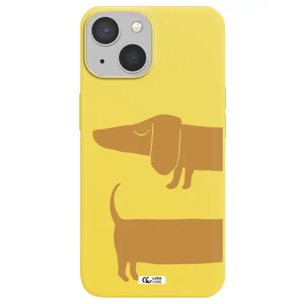 Dachshund Apple iPhone 13 mini Silicone canary yellow Case