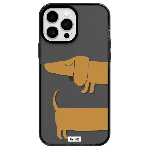 Dachshund Apple iPhone 13 Pro Max impact Smoke Black Case
