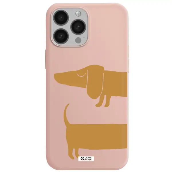 Dachshund Apple iPhone 13 Pro Silicone pastel pink Case