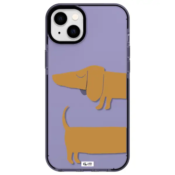 Dachshund Apple iPhone 14 plus impact Lilac Case