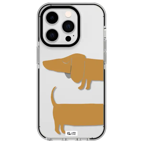 Dachshund Apple iPhone 14 pro impact black border Case