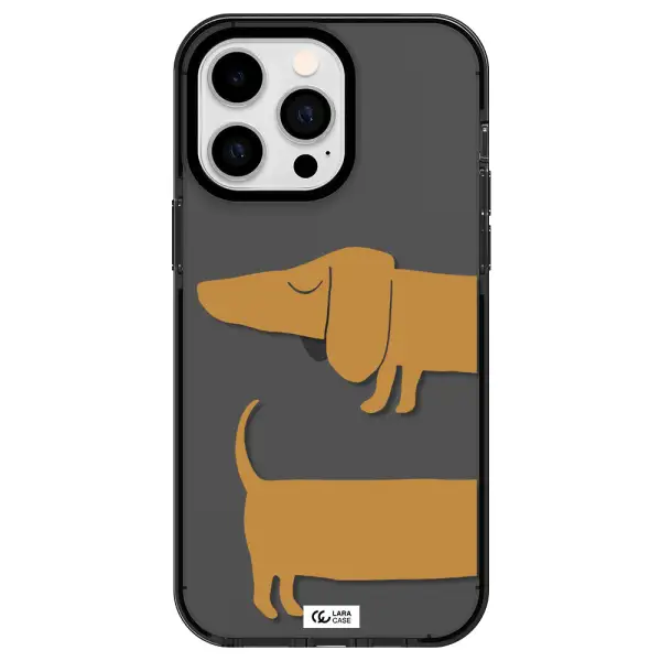 Dachshund Apple iPhone 14 pro max impact Smoke Black Case