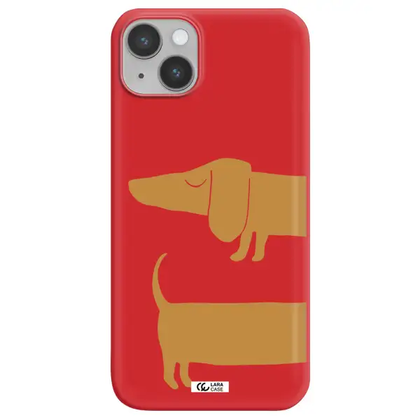 Dachshund Apple iPhone 14 Silicone Imperial Red Case