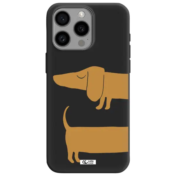 Dachshund Apple Iphone 15 Pro max Silicone black Case