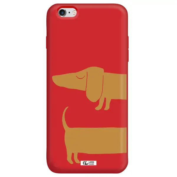 Dachshund Apple iPhone 6 plus Silicone Imperial Red Case