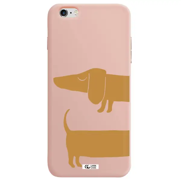 Dachshund Apple iPhone 6 plus Silicone pastel pink Case