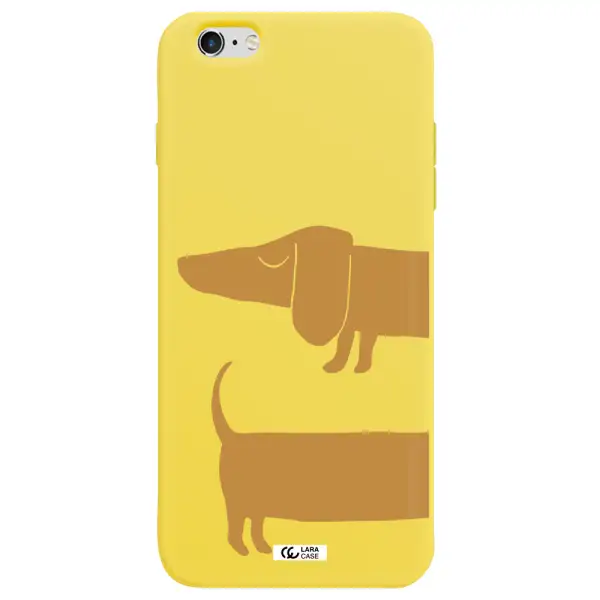 Dachshund Apple iPhone 6 s plus Silicone canary yellow Case