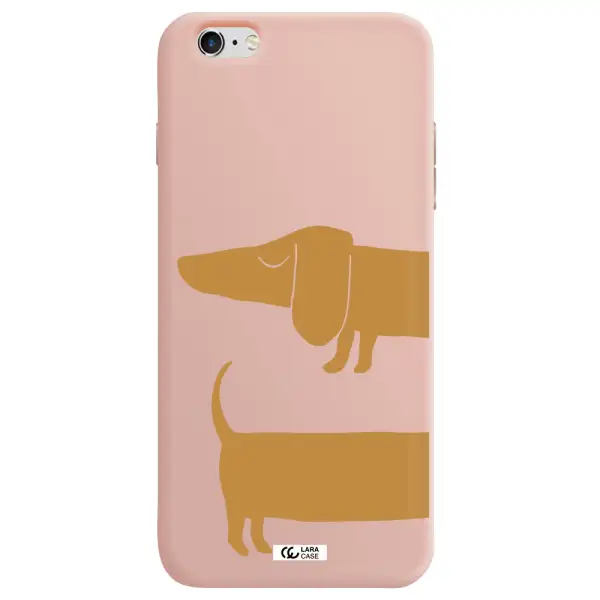 Dachshund Apple iPhone 6 s plus Silicone pastel pink Case