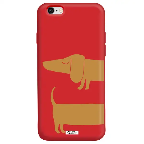Dachshund Apple iPhone 6 Silicone Imperial Red Case