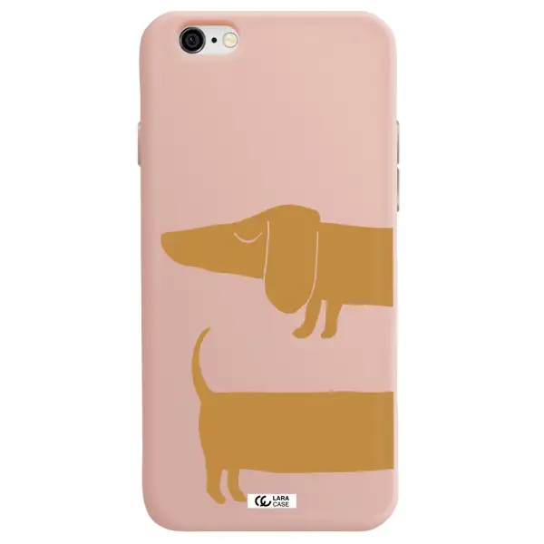 Dachshund Apple iPhone 6 Silicone pastel pink Case