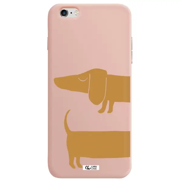 Dachshund Apple iPhone 6S Silicone pastel pink Case