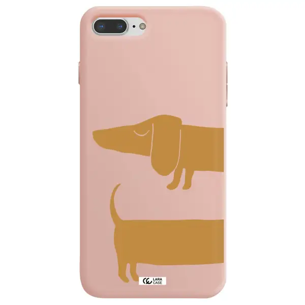 Dachshund Apple iPhone 7 plus Silicone pastel pink Case