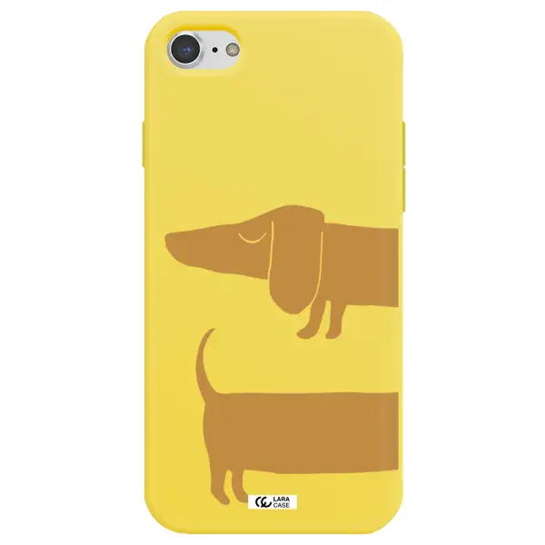 Dachshund Apple iPhone 7 Silicone canary yellow Case