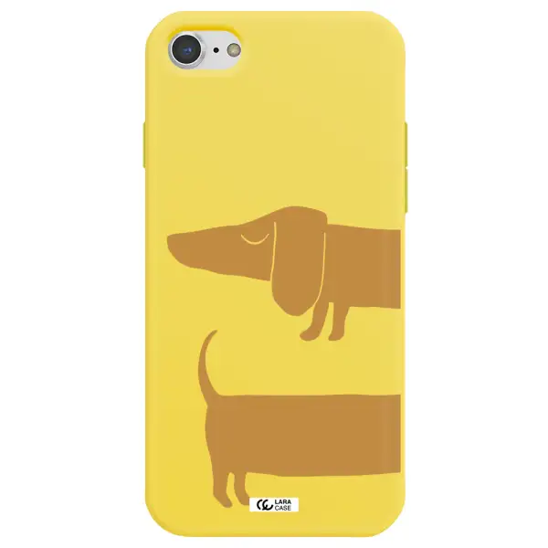 Dachshund Apple iPhone 8 Silicone canary yellow Case