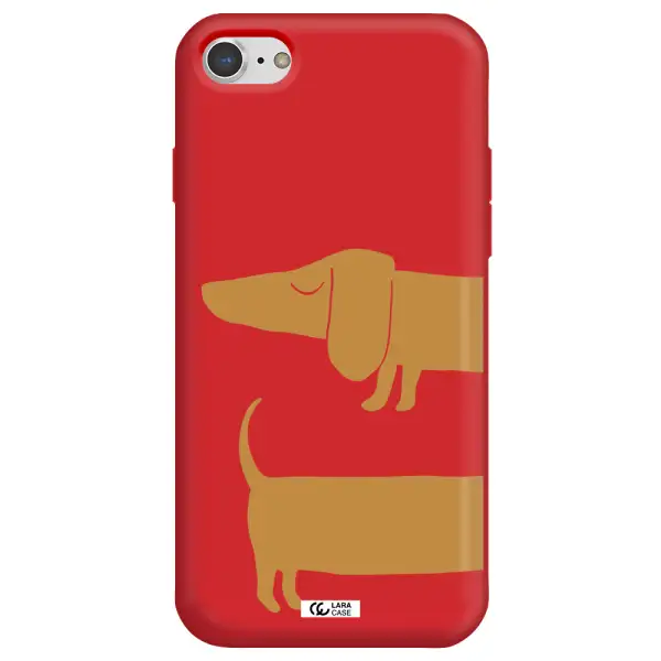 Dachshund Apple iPhone 8 Silicone Imperial Red Case