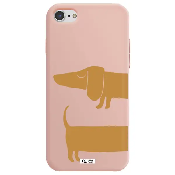 Dachshund Apple iPhone 8 Silicone pastel pink Case