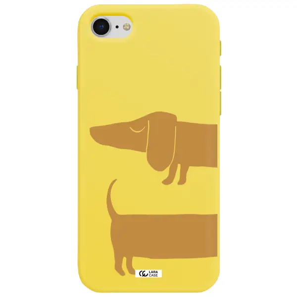 Dachshund Apple iPhone se 2020 Silicone canary yellow Case