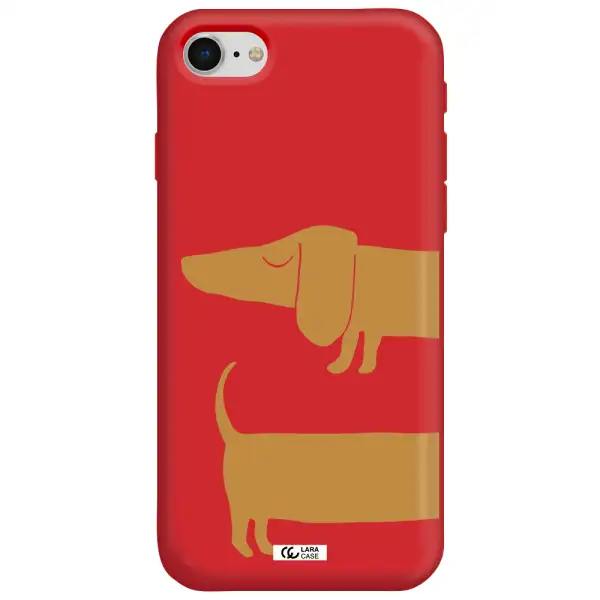 Dachshund Apple iPhone se 2020 Silicone Imperial Red Case