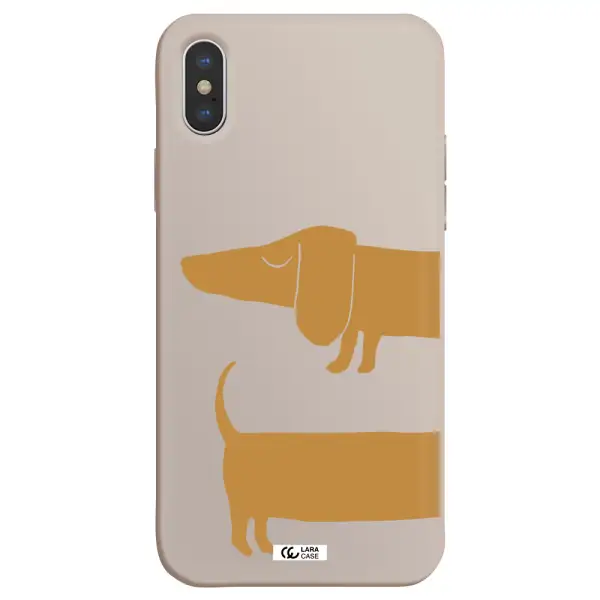 Dachshund Apple iPhone XS Silicone Stone Case