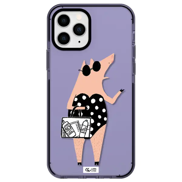 Lady Pig Apple iPhone 11 pro impact Lilac Case